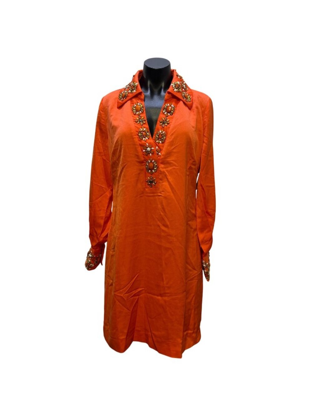 NWT Boston Proper Embellished Orange Long Sleeve Dress Size 12